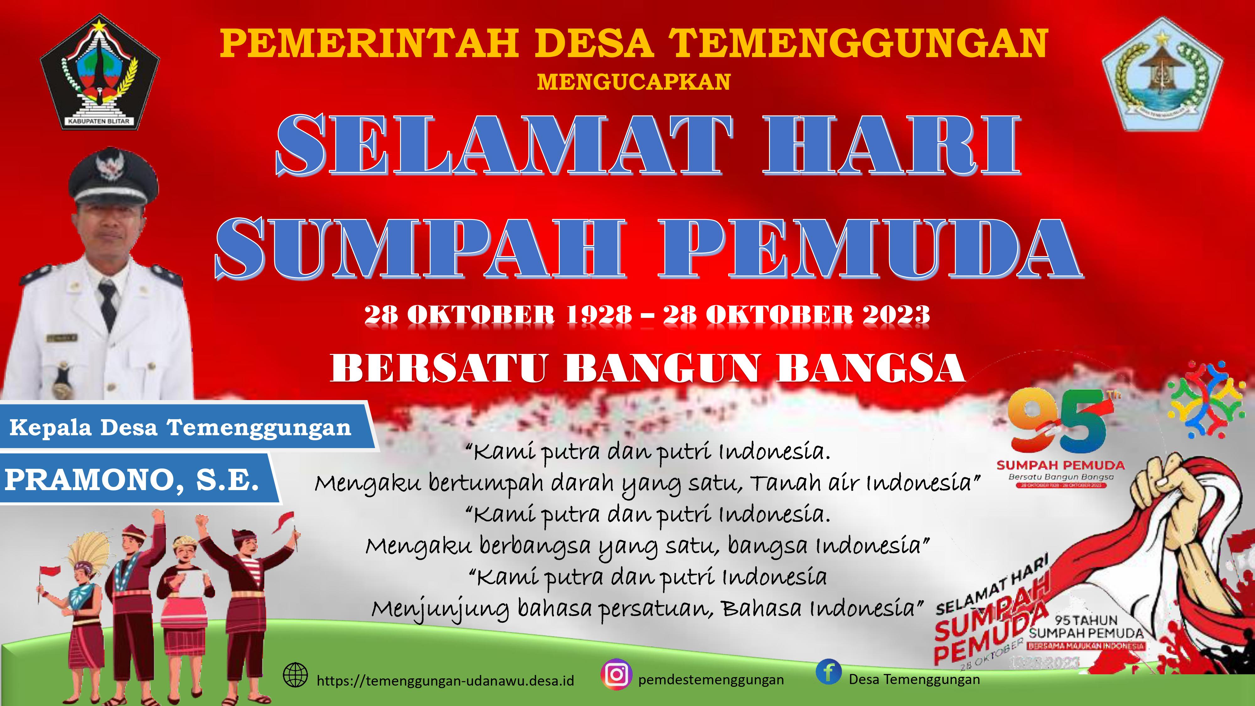 PERINGATAN HARI SUMPAH PEMUDA KE 95 (28 OKTOBER 1928 - 28 OKTOBER 2023)