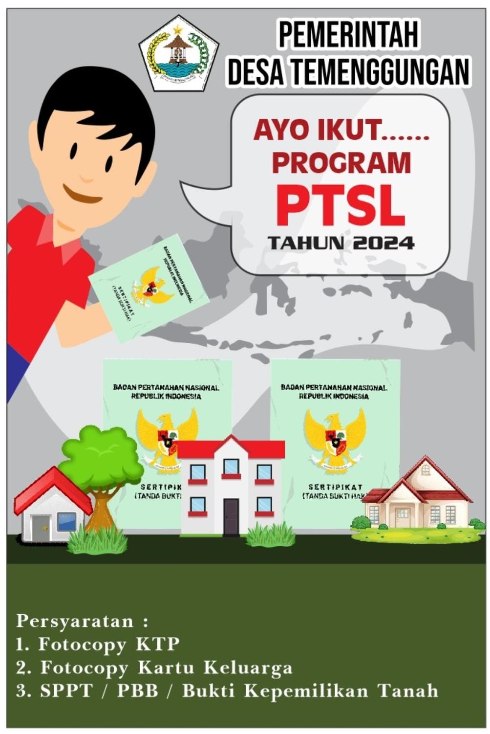 AYO IKUT PROGRAM PTSL (Pendaftaran Tanah Sistematis Lengkap) TAHUN 2024