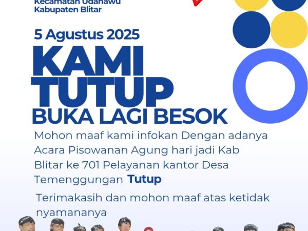 PELAYANAN KANTOR DESA TUTUP SEMENTARA